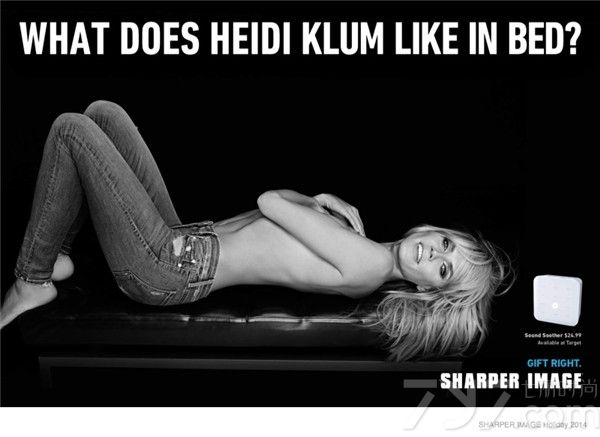 德国超模海蒂克鲁姆（Heidi Klum）为销售品牌拍摄了一组电子产品广告大片，黑白画面，海蒂克鲁姆赤裸上身OR真空上阵，大秀性感半球，诱惑撩人！