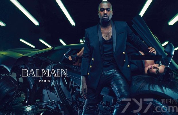 法国时尚品牌巴尔曼（Balmain）2015春夏男装广告大片，请来美国真人秀明星金·卡戴珊（Kim Kardashian）和其老公坎耶·维斯特（Kanye West），共同演绎，性感十足！该片由时尚摄影师Mario Sorrenti执镜。