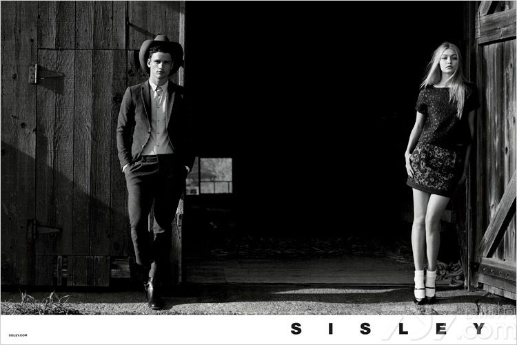 Sisley 2014/15秋冬广告大片，由时尚摄影师Sebastian Faena执镜，男模Simon Nessman和女模Gigi Hadid及reland Baldwin演绎，在美国西部牛仔的故乡，男模与女模上演激情热吻一幕，三角恋情难舍难分！