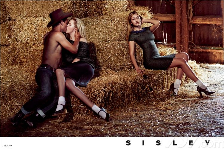 Sisley 2014/15秋冬广告大片，由时尚摄影师Sebastian Faena执镜，男模Simon Nessman和女模Gigi Hadid及reland Baldwin演绎，在美国西部牛仔的故乡，男模与女模上演激情热吻一幕，三角恋情难舍难分！