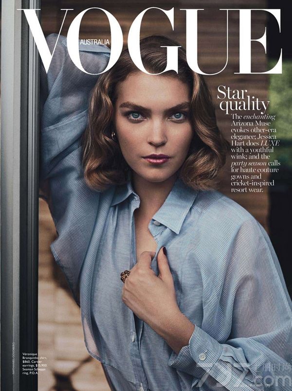 《VOGUE》杂志澳大利亚版2013年12月刊封面时尚大片，由美国顶级超模艾利桑娜·缪斯（Arizona Muse）演绎，时尚摄影师Nathaniel Goldberg执镜。