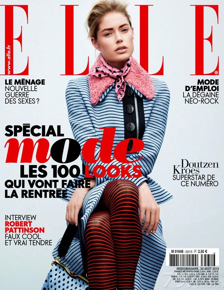 《Elle》发布法国版2013年8月号秋冬时尚广告大片。本次大片由超模 Doutzen Kroes（杜晨·科洛斯）出镜演绎，时尚摄影师 Thomas Whiteside 执镜，片中Doutzen 演绎了Marni、Burberry Prorsum、Fendi、Jean Paul Gaultier 与Balenciaga的秋冬时尚。20世纪80年代初，法国著名ELLE时尚杂志诞生40多年后，以ELLE命名的服饰品牌随即诞生了，以红、白、蓝为主色调，面料多以棉为主，是女性化的、现代的、积极向上、亲切的、潮流而又充满生活气息。