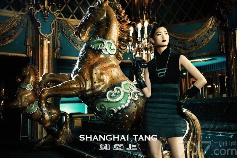 SHANGHAI TANG上海滩发布2013秋冬时尚女装广告大片，由张丽娜倾情演绎。SHANGHAI TANG，是中国的第一个奢侈品品牌。最有名的是改良式现代旗袍、唐装、马褂，为上个世纪的东方风情添上现代元素。创建于1994年，复古情怀与经典中国元素融合，展现现代华丽的中国高端时尚。张丽娜继2013春夏广告后再度携手赵磊一起出镜新季秋冬广告。2013年秋冬新款水彩扎染印花丝绵夹克，配以扎染微印花丝绸衬衫，浓墨重彩之余不乏时尚靓丽，独到的剪裁使短款夹克更显修身，加上瀑布提花金属色短裤，使复古情怀与经典中国元素融合,展现现代华丽的中国高端时尚，而丝绸无尽结手拿包以其跳跃的色彩更让人眼前一亮。