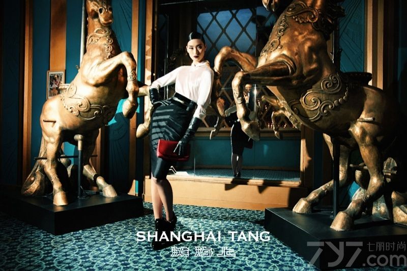 SHANGHAI TANG上海滩发布2013秋冬时尚女装广告大片，由张丽娜倾情演绎。SHANGHAI TANG，是中国的第一个奢侈品品牌。最有名的是改良式现代旗袍、唐装、马褂，为上个世纪的东方风情添上现代元素。创建于1994年，复古情怀与经典中国元素融合，展现现代华丽的中国高端时尚。张丽娜继2013春夏广告后再度携手赵磊一起出镜新季秋冬广告。2013年秋冬新款水彩扎染印花丝绵夹克，配以扎染微印花丝绸衬衫，浓墨重彩之余不乏时尚靓丽，独到的剪裁使短款夹克更显修身，加上瀑布提花金属色短裤，使复古情怀与经典中国元素融合,展现现代华丽的中国高端时尚，而丝绸无尽结手拿包以其跳跃的色彩更让人眼前一亮。