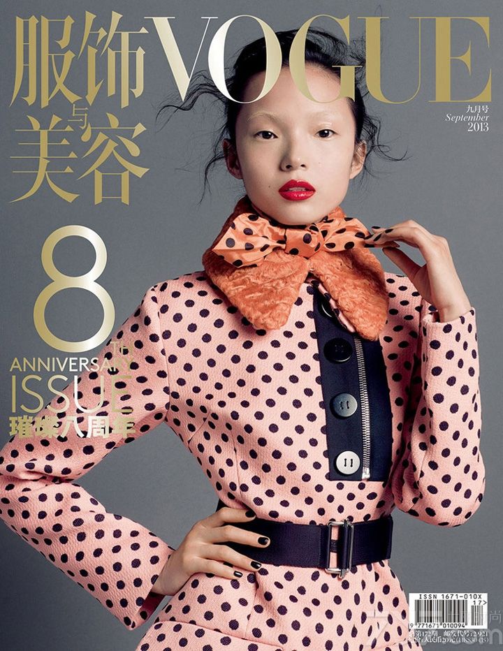 《VOGUE》是世界上历史悠久广受尊崇的一本时尚类杂志。杂志内容涉及时装、化妆、美容、健康、娱乐和艺术等各个方面，是一本综合性时尚生活杂志。为庆祝创刊8周年，《Vogue服饰与美容》特意请来刘雯、何穗、孙菲菲、雎晓雯、Sasha Pivovarova、Kati Nescher、Doutzen Kroes、Daria Strokous 中外共8位超模为九月刊拍摄了8个不同的封面。