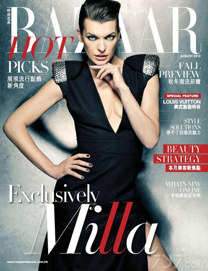 Milla Jovovich为《Harper’s Bazaar》香港版2013年8月号拍摄时尚广告大片。米拉·乔沃维奇（Milla Jovovich）不仅是一名模特，同时又是歌星和演员。代表作品为吕克·贝松拍摄的《第五元素》以及《生化危机》系列电影，音乐专辑有《The Divine Comedy》。