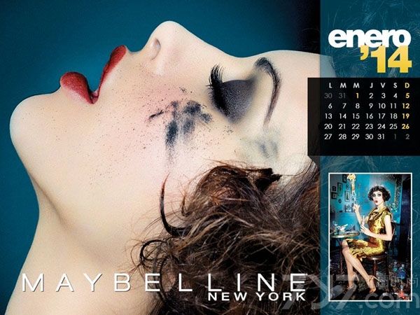 美宝莲（Maybelline）纽约推出了其2014年限量版日历，分别由超级模特Emily DiDonato、Erin Wasson、Julia Stegner、Jessica White、Kemp Muhl、Charlotte Free、Daniela de Jesus、Shu Pei和Frida Gustsson等共同演绎而成。日历上，模特们的精彩妆容由美宝莲金牌化妆师Charlotte Willer打造，请欣赏！