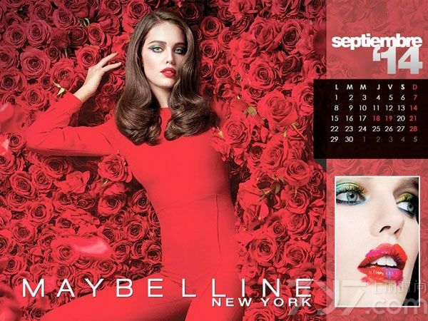 美宝莲（Maybelline）纽约推出了其2014年限量版日历，分别由超级模特Emily DiDonato、Erin Wasson、Julia Stegner、Jessica White、Kemp Muhl、Charlotte Free、Daniela de Jesus、Shu Pei和Frida Gustsson等共同演绎而成。日历上，模特们的精彩妆容由美宝莲金牌化妆师Charlotte Willer打造，请欣赏！