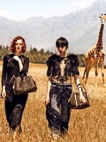 LV最新广告大片 凯伦·艾尔森与长颈鹿共出镜